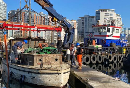 Poplar marina motor yacht removal