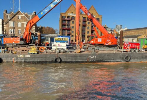 Wapping police pier cathodic protection installation